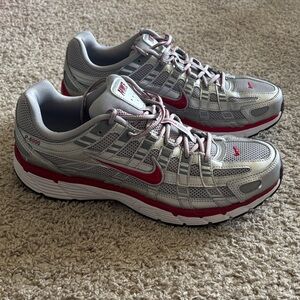 Nike Men’s Silver and Red P-6000 Running Sneakers